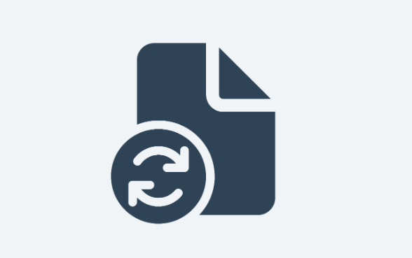 Piktogramm für das Thema connect: ein Papierblatt und ein Reload-Icon